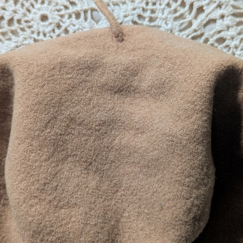 Vintage Y2K American Apparel Tan Wool Beret OS - Picture 4 of 7